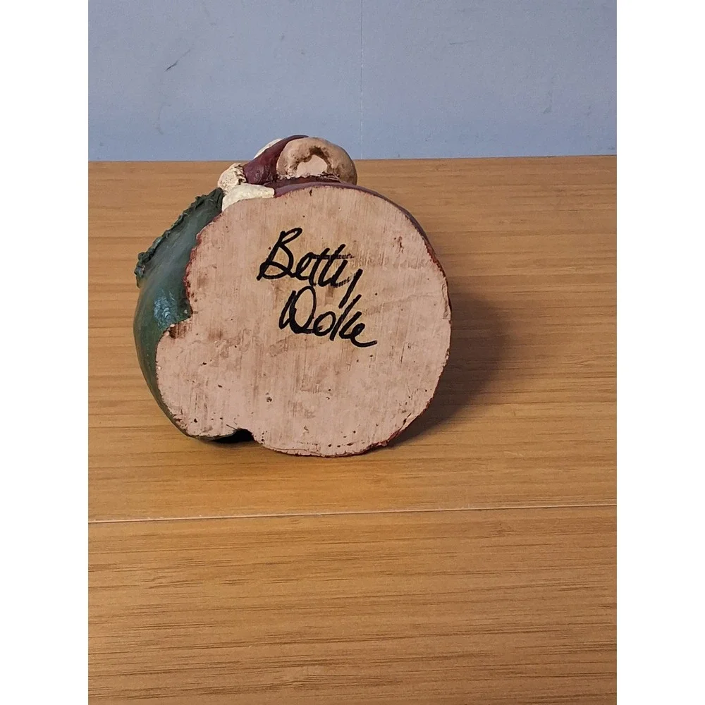 Vintage Betty Wolfe Signed Santa Claus Figurine Folk Art Christmas Decor 1994